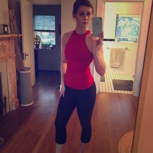 Red Nike Dri-Fit High Neck Tank Size S